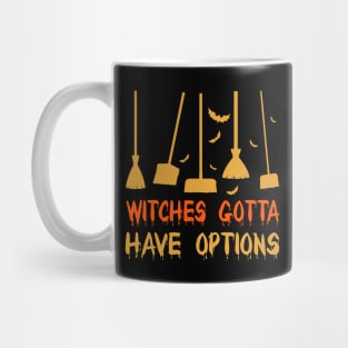 Witch Riding Brooms On A Dark Desert Highways Halloween Mug